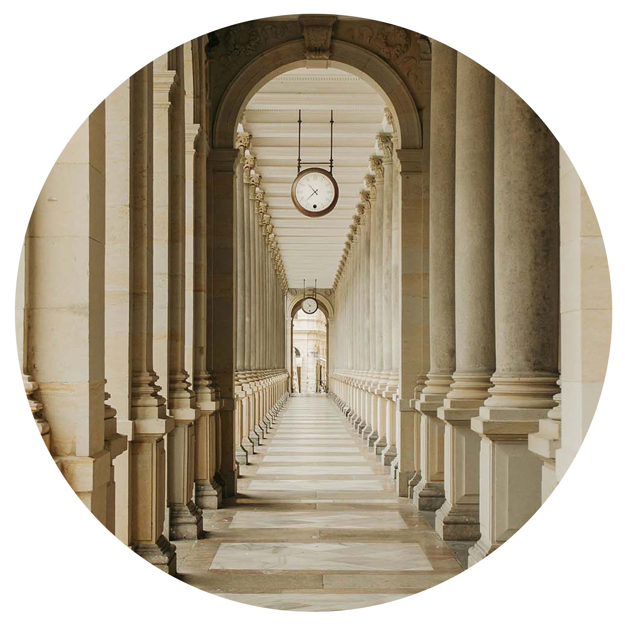 beige clocktower in hall